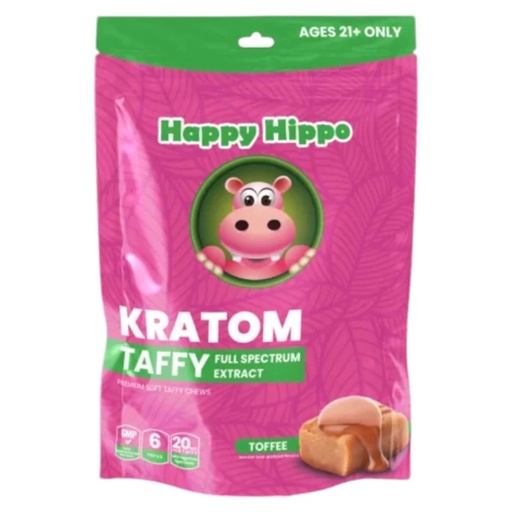 [M1125] HAPPY HIPPO Kratom Taffy 20mg MIT Toffee 12ct