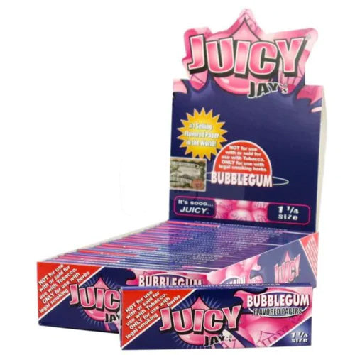 [M1183] JUICY JAY'S Papers 11/4 Size Bubble Gum 24ct