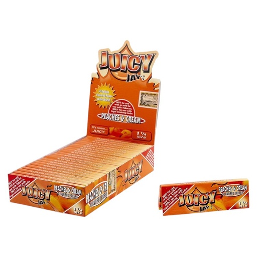 [M1214] JUICY JAY'S Papers 11/4  Connoisseur Peaches & Cream 24ct