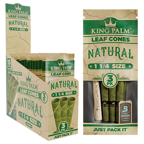 [M1273] KING PALM Cones 11/4 Size Natural 3-Pack 15ct