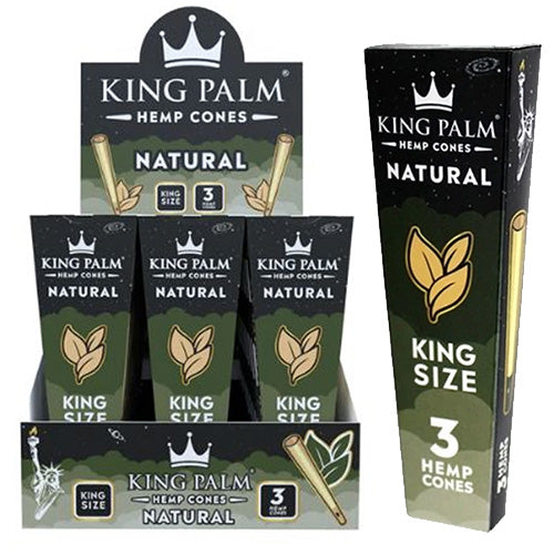 [M1278] KING PALM Hemp Cones King Size Natural 3/30ct