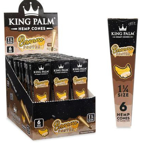 [M1280] KING PALM Hemp Cones 11/4 Size Banana Foster 6/30ct
