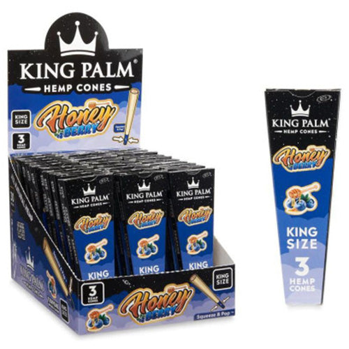 [M1282] KING PALM Hemp Cones King Size Honey Berry 3/30ct