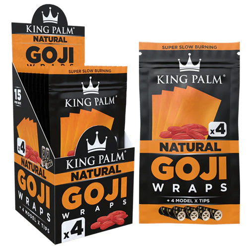 [M1295] KING PALM Goji Berry Wraps Natural 4-Pack 15ct