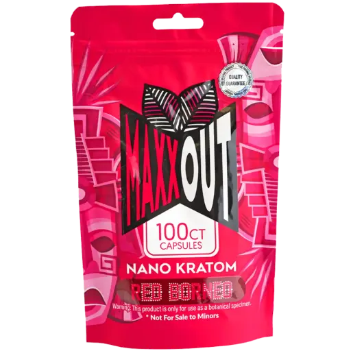 [M1381] MAXXOUT Kratom Red Borneo Capsules 100ct
