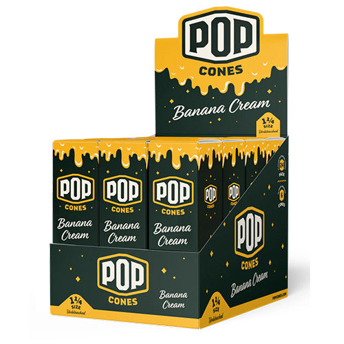 [M1439] POP CONES Unbleached Cones Banana Cream 11/4 Size 6/24ct