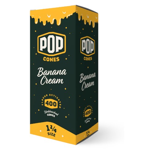 [M1449] POP CONES Bulk Unbleached Cones Banana Cream 11/4 Size 400ct