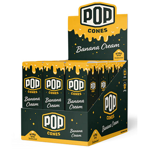[M1459] POP CONES Unbleached Cones Banana Cream King Size 3/24ct