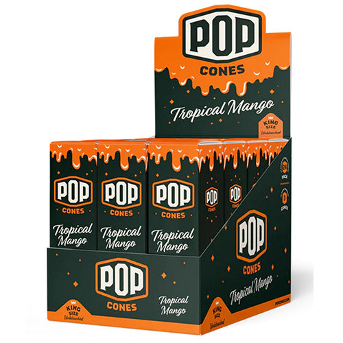 [M1462] POP CONES Unbleached Cones Tropical Mango King Size 3/24ct