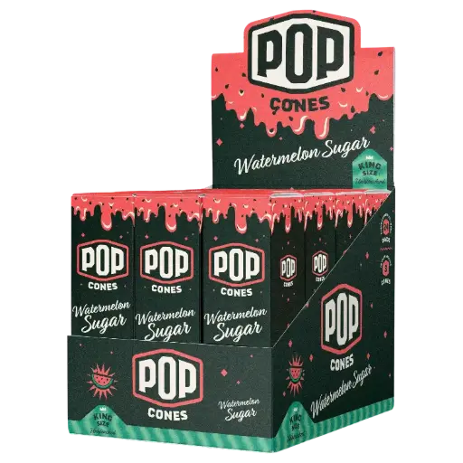[M1468] POP CONES 2.0 Unbleached Cones Watermelon Sugar King Size 3/24ct