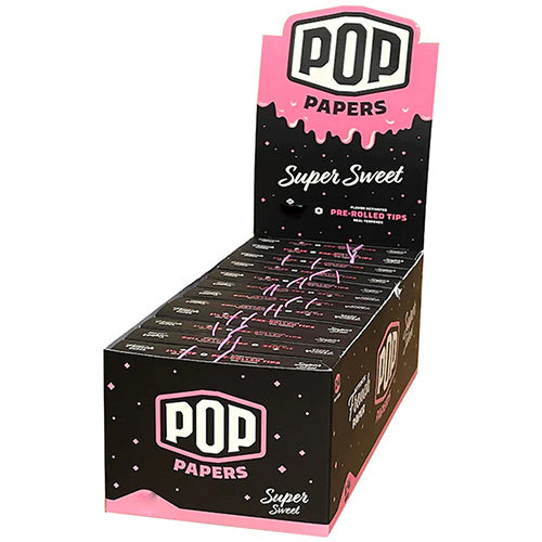 [M1474] POP PAPERS Unbleached Super Sweet King Size Papers+Flavored Tips 24ct