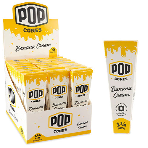 [M1481] POP CONES Ultra Thin Cones Banana Cream 11/4 Size 6/24ct