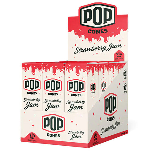 [M1482] POP CONES Ultra Thin Cones Strawberry Jam 11/4 Size 6/24ct