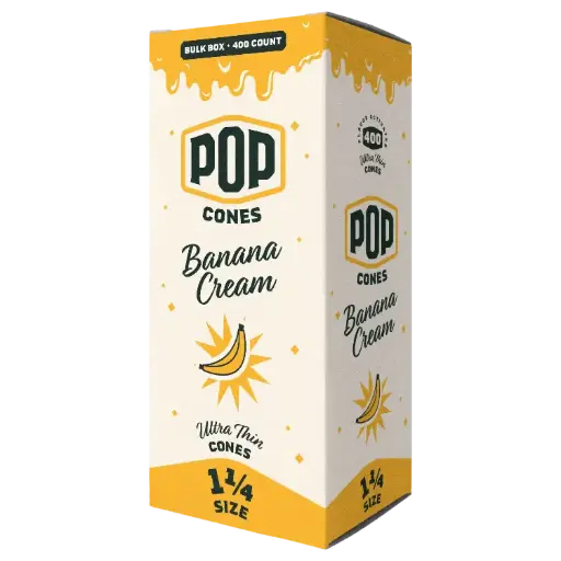 [M1486] POP CONES Bulk Ultra Thin Cones Banana Cream 11/4 Size 400ct