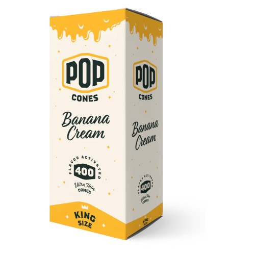 [M1487] POP CONES Bulk Ultra Thin Cones Banana Cream King Size 400ct