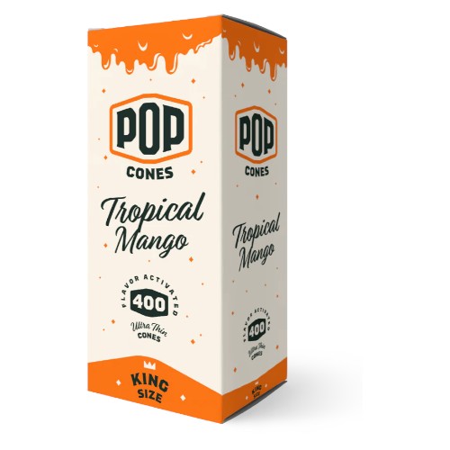 [M1493] POP CONES Bulk Ultra Thin Cones Tropical Mango King Size 400ct