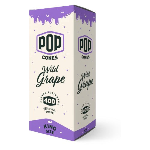 [M1495] POP CONES Bulk Ultra Thin Cones Wild Grape King Size 400ct
