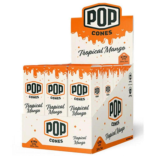 [M1499] POP CONES Ultra Thin Cones Tropical Mango King Size 3/24ct