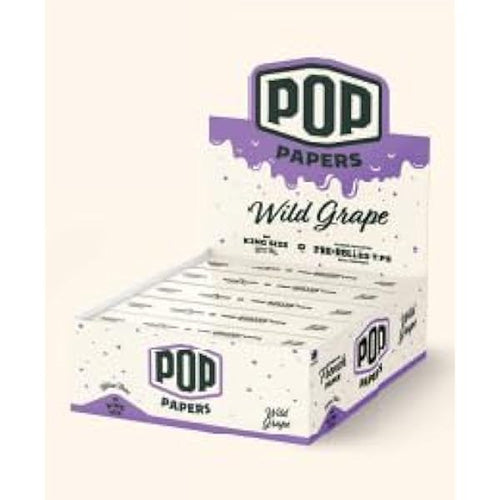 [M1505] POP PAPERS Ultra Thin Wild Grape 11/4 Size Papers+Flavored Tips  24ct
