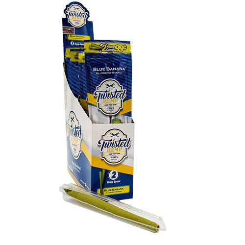 [M1538] TWISTED HEMP Cones Blue Banana 2-Pack10ct