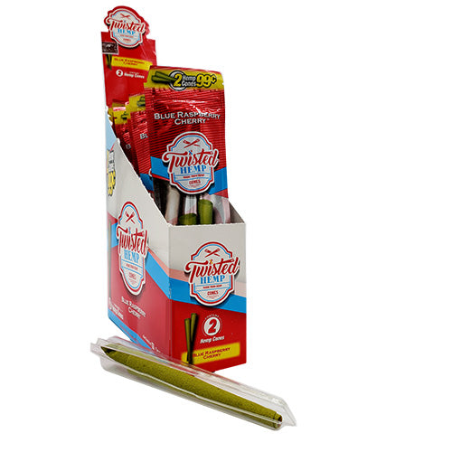 [M1539] TWISTED HEMP Cones Blue Raspberry Cherry 2-Pack 10ct