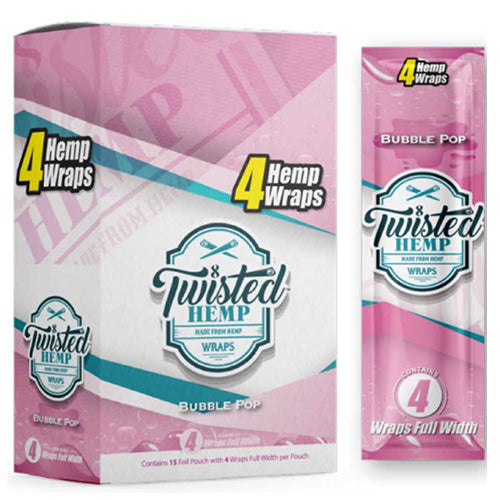 [M1544] TWISTED HEMP Wraps 4-Pack Bubble Pop 15ct
