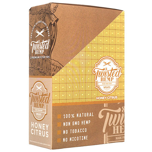 [M1549] TWISTED HEMP Wraps 2-Pack Honey Citrus 15ct