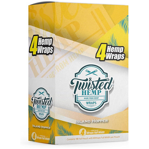 [M1550] TWISTED HEMP Wraps 4-Pack Island Hopper 15ct