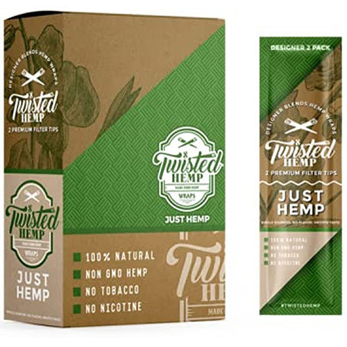 [M1551] TWISTED HEMP Wraps 2-Pack Just Hemp 15ct