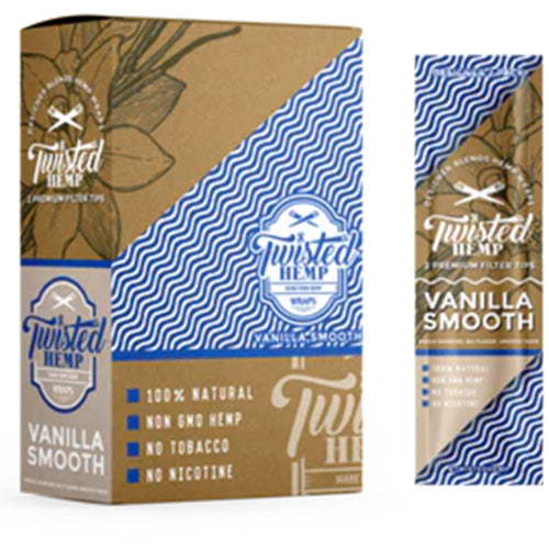 [M1552] TWISTED HEMP Wraps 2-Pack Vanilla Smooth 15ct