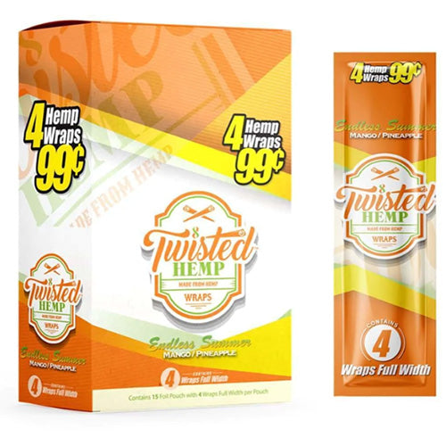 [M1556] TWISTED HEMP Wraps 4 for $0.99 Endless Summer 15ct