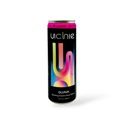 [M1568] UCHIE Kratom & Kava Seltzer 25MIT Guava12oz 1ct