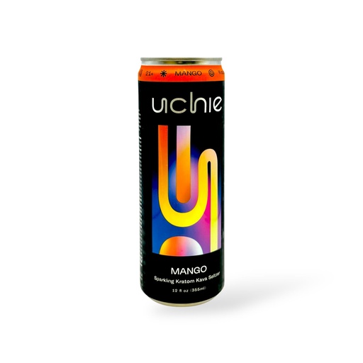 [M1569] UCHIE Kratom & Kava Seltzer 25MIT Mango 12oz 1ct
