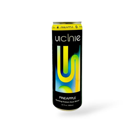 [M1570] UCHIE Kratom & Kava Seltzer 25MIT Pineapple 12oz 1ct