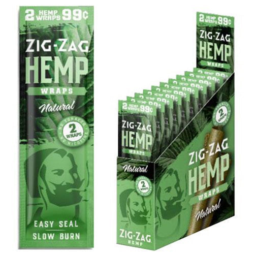 [M1594] ZIG ZAG Hemp Wraps Natural 2-Pack 25ct