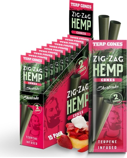 [M1603] ZIG ZAG Terpene Infused Cones Shortcake 2/15ct