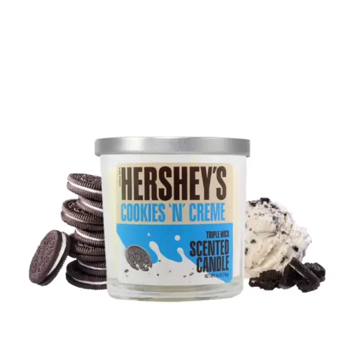[M1613] SWEET TOOTH 14oz Hershey Cookies N' Cream Candle 4ct