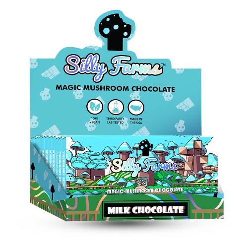 [M1675] SILLY FARMS Magic Mushroom Chocolate Bar Milk Chocolate 10ct