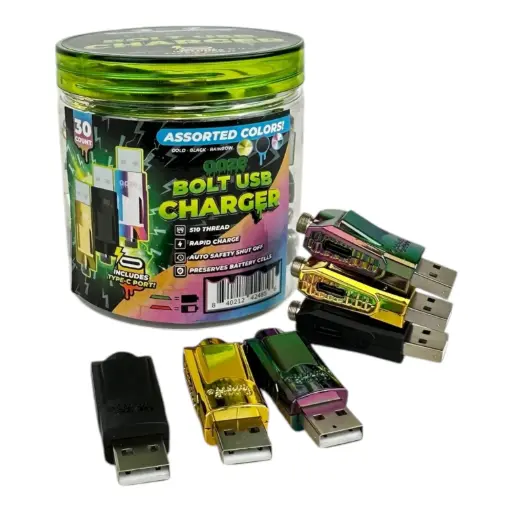 [M1759] OOZE Bolt USB Charger Assorted 30ct