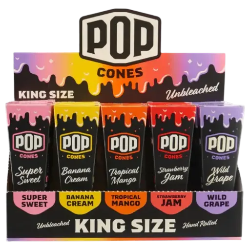 [M1776] POP CONES 2.0 Unbleached Cones Variety Pack King Size 3/25ct