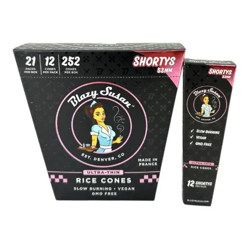 [M1817] BLAZY SUSAN Rice Cones Display 53mm Shorty Size 12/21ct