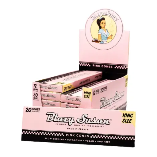[M1825] BLAZY SUSAN Pink Cones Display King Size 20/12ct