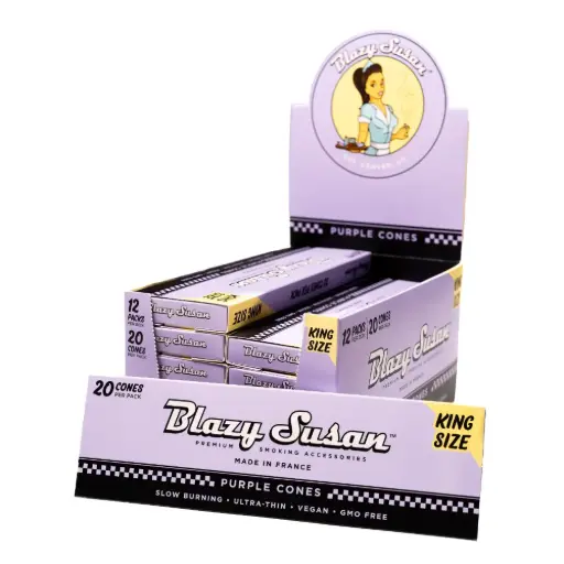 [M1828] BLAZY SUSAN Purple Cones Display King Size 20/12ct