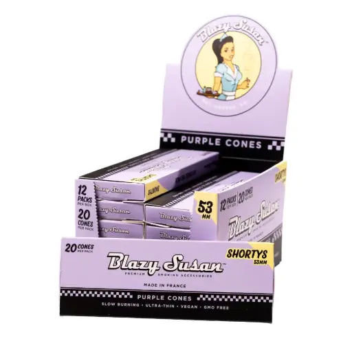 [M1829] BLAZY SUSAN Purple Cones Display 53mm Shorty Size 20/12ct