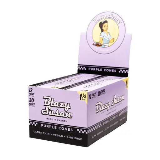 [M1830] BLAZY SUSAN Purple Cones Display 11/4 Size 20/12ct