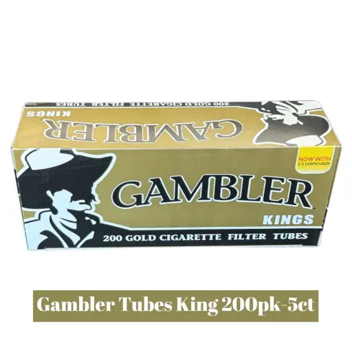 [M1855] GAMBLER Cigarette Tubes Gold King Size 200/5ct