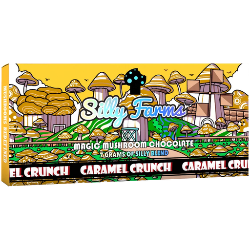 [M1899] SILLY FARMS Magic Mushroom Chocolate Bar Caramel Crunch 10ct
