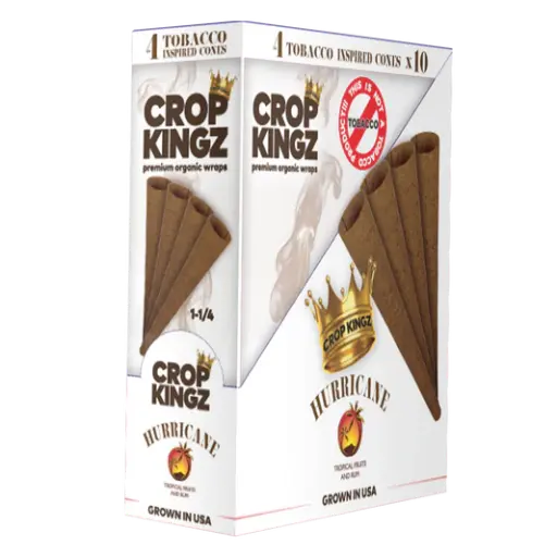 [M1936] CROP KINGZ Brown Hemp Cones 11/4 Size 4-Pack Hurricane 10ct