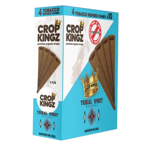 [M1937] CROP KINGZ Brown Hemp Cones 11/4 Size 4-Pack Tribal Spirit 10ct