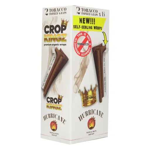 [M1944] CROP KINGZ Brown Self-Sealing Organic Wraps Hurricane 15ct